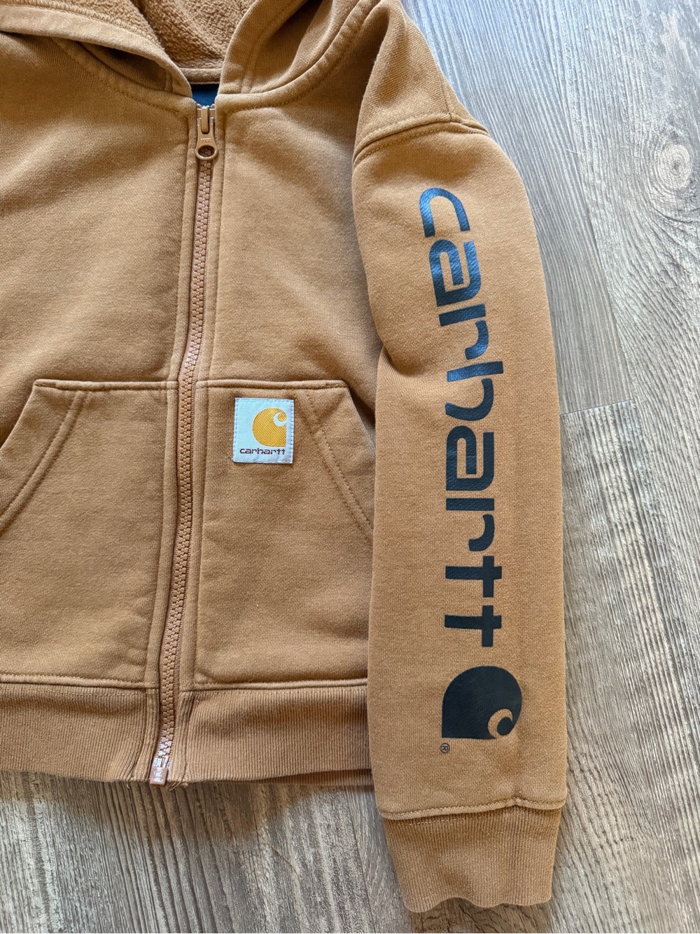 Carhartt Kid Full-Zip Hoodie with Sleeve Logo